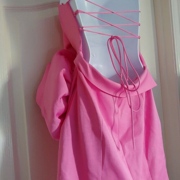 Zara Voluminous 3D Flower Design Dress Statement Piece Fuchsia Party Floral Mini - Picture 9 of 15